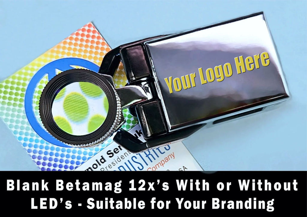 Customizable Blank Betamag 12X Wide Field Magnifiers With Powerful LED's, Customizable for Your Logo