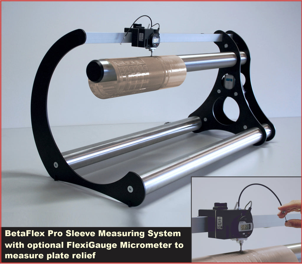 Betaflex sleeve measuring, Betaflex Pro, Betaflex Pro flexo analyzer, flex3 pro, flexo sleeve analyzer, flexo sleeve, flexo plate analyzer, flexo plate analysis quality inspection, flexographic halftone analysis, flexographic image analyzer, flexographic plate analyzer, flexo plates in-the-round image analyzer