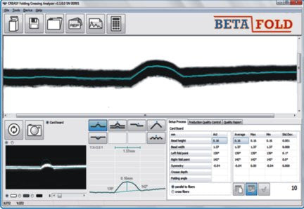 BETAFOLD FOLDING CARTON CREASE & FOLD ANALYZERS / FOLDING CARTON ANALYSIS FOR CREASING AND SCORING