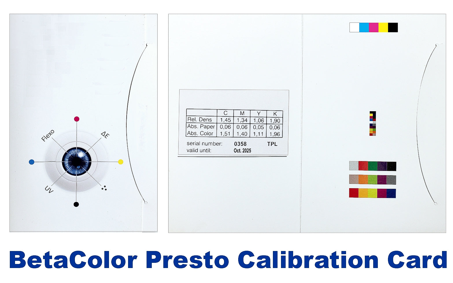 Beta Color BetaColor Densitometer & Spectro-Densitometer Calibration Certificatio ...