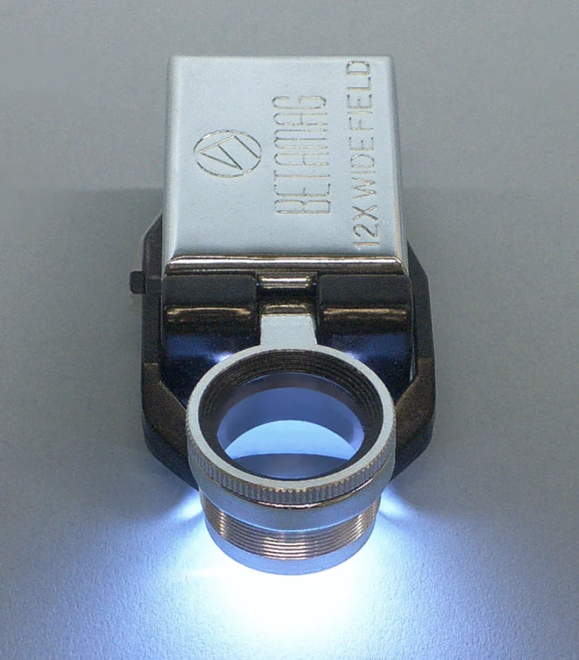 Betamag 12X With Powerful, Bright Light, Dual LED's, Wide Field, Distortion Free, Color Correct Magnifiers (Metal & Glass)