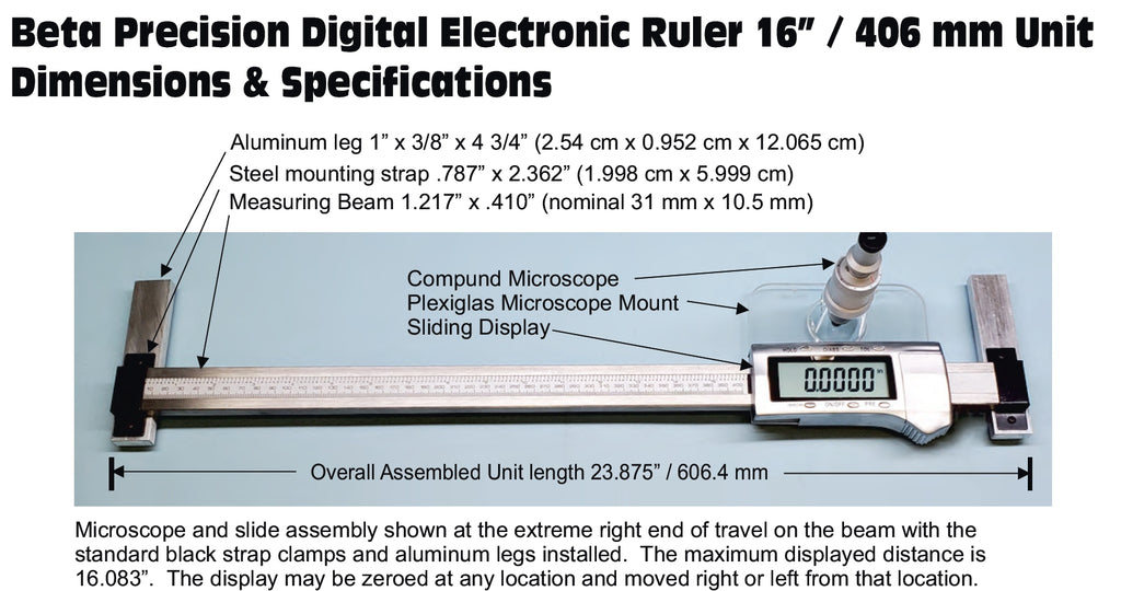 BETA PRECISION DIGITAL ELECTRONIC RULERS - Exact Measurement of Materials & Stretch
