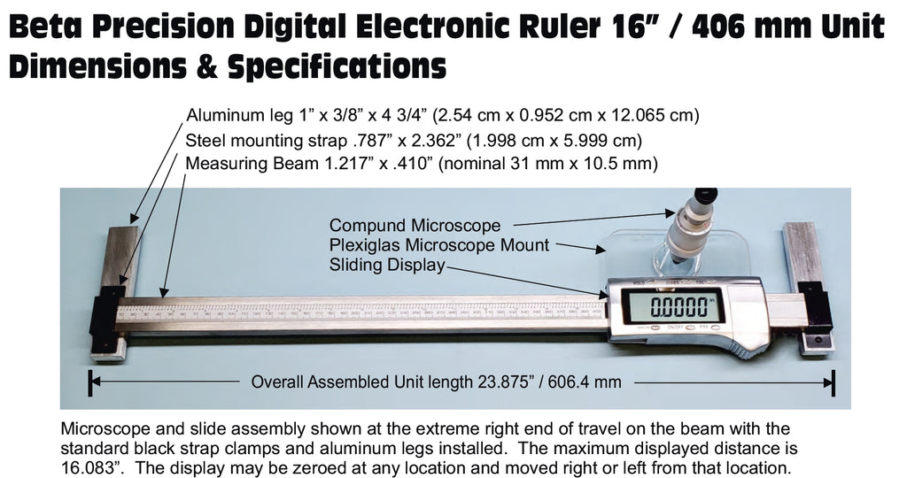 Beta Precision Digital Electronic Ruler diagram