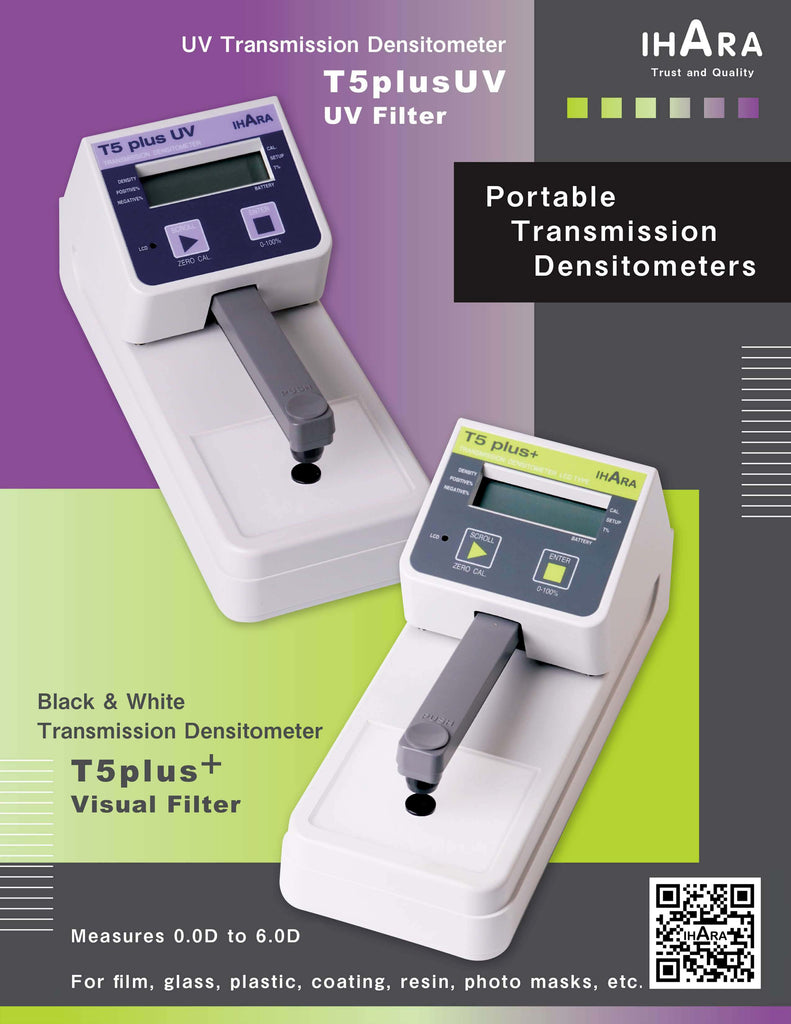 Two transmission densitometers, featuring the IHARA brand.