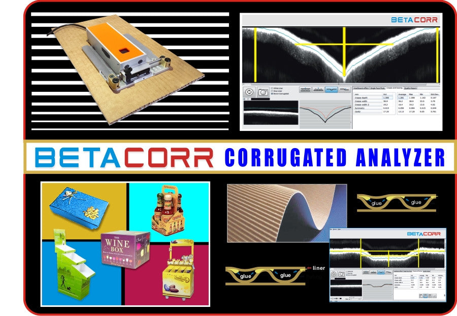 BetaCorr Corrugated Analyzer, a device used for measuring critical corrugating production parameters, fluting, washboard effect, with an aim to improve packaging quality.